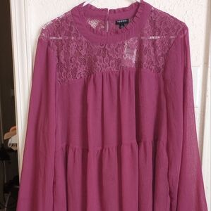Torrid Burgundy Lace Top